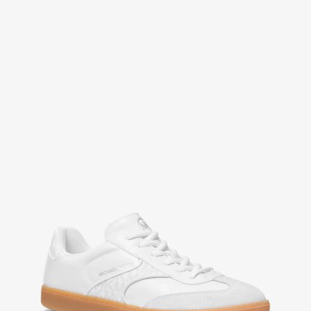 Michael Kors Benny Mixed-Media Sneaker - Preorder — Optic White