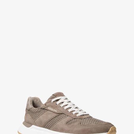 Michael Kors Dax Mixed-Media Trainer - Preorder — Mushroom