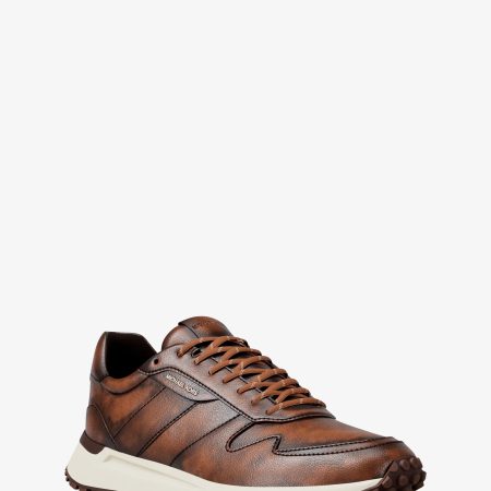 Michael Kors Dax Burnished Trainer - Preorder — Chocolate