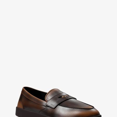 Michael Kors Hugh Burnished Loafer - Preorder — Chocolate