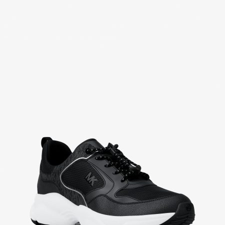 Michael Kors Jett Mixed-Media Trainer - Preorder — Black