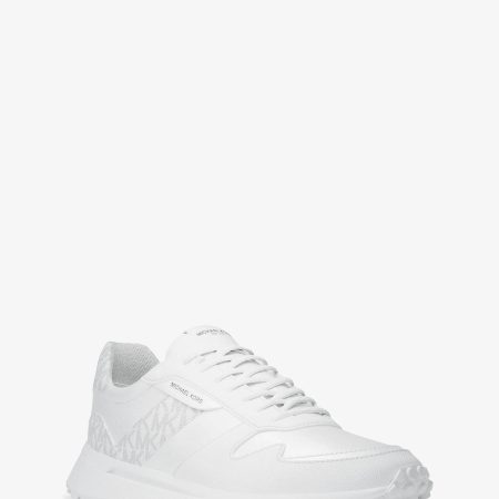 Michael Kors Dax Mixed-Media Trainer - Preorder — Bright Wht