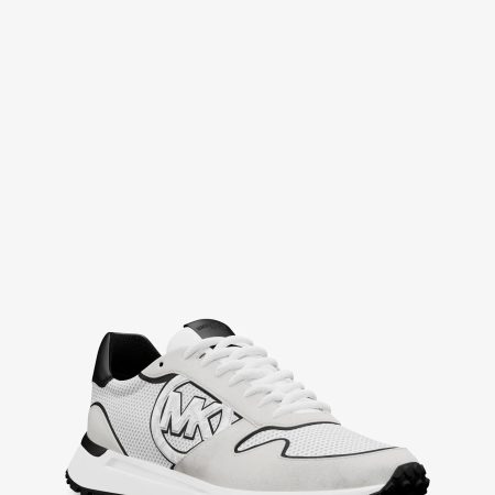 Michael Kors Dax Mixed-Media Trainer - Preorder — Bright Wht