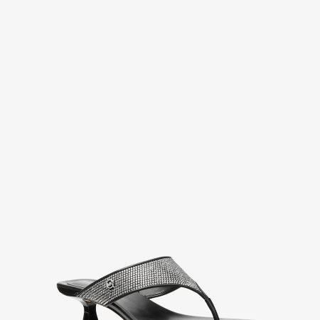 Michael Kors Anneka Embellished Thong Sandal - Preorder — Black