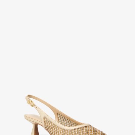 Michael Kors Amali Embellished Mesh Pump - Preorder — Pale Gold