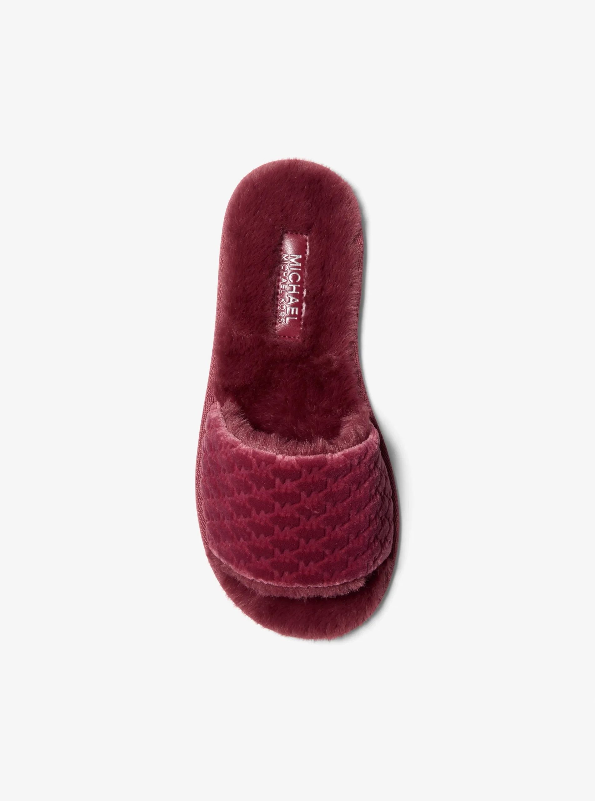 Michael Kors Alexis Logo Debossed Velvet Slide Sandal - Preorder