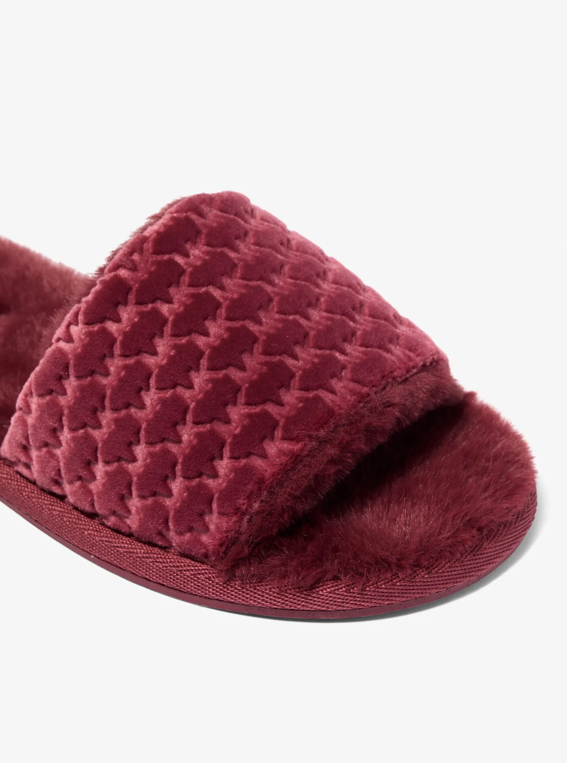 Michael Kors Alexis Logo Debossed Velvet Slide Sandal - Preorder