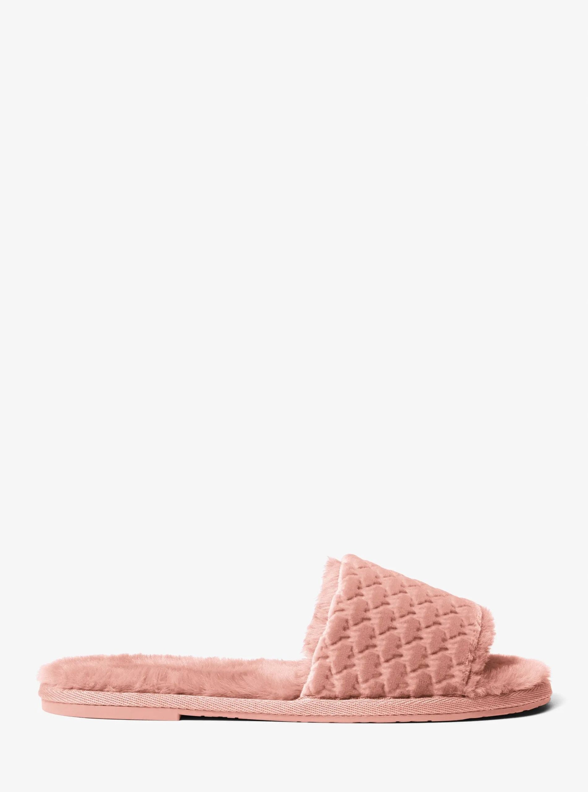 Michael Kors Alexis Logo Debossed Velvet Slide Sandal - Preorder