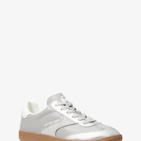 Michael Kors Sammy Embellished Metallic Sneaker - Preorder — Silver Multi