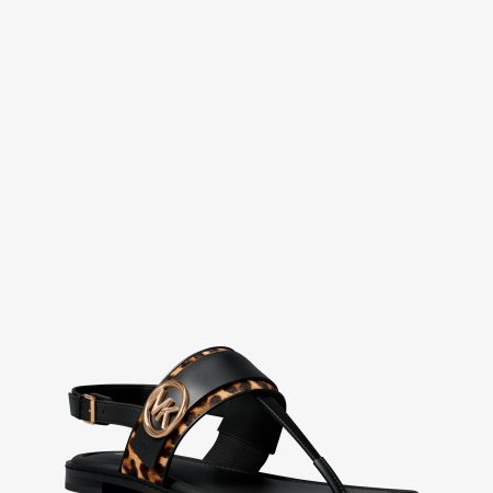 Michael Kors Carmen Cheetah Print Calf Hair Thong Sandal - Preorder — Dk Camel Mlt