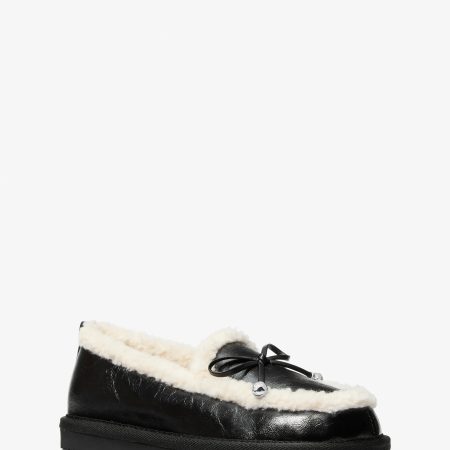 Michael Kors Jo Faux Shearling Trim Moccasin - Preorder — Black