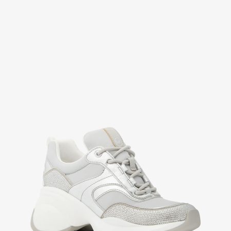 Michael Kors Kaia Mixed-Media Trainer - Preorder — Silver Multi