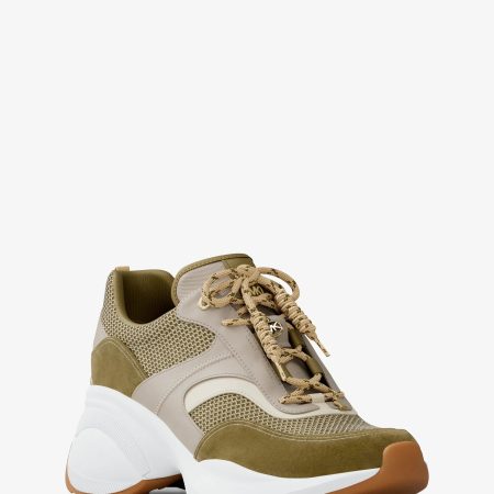 Michael Kors Kaia Mixed-Media Trainer - Preorder — Oregano Mlt
