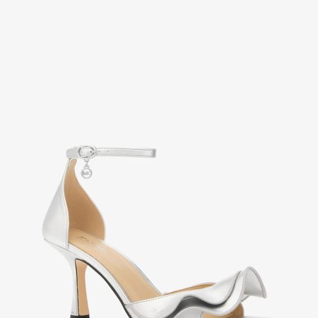 Michael Kors Livia Metallic Sandal - Preorder — Silver