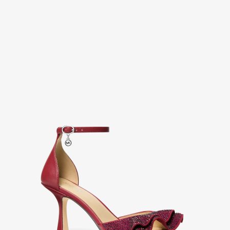 Michael Kors Livia Embellished Sandal - Preorder — Maroon