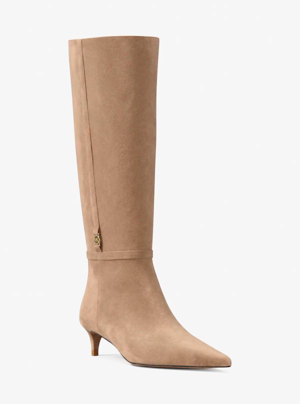 Michael Kors Nalia Microsuede Kitten Heel Boot - Preorder