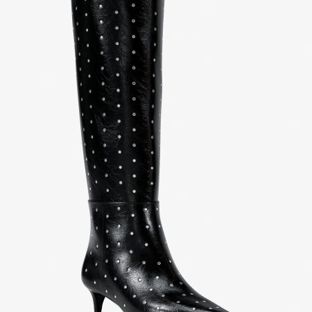 Michael Kors Nalia Studded Kitten Heel Boot - Preorder — Black