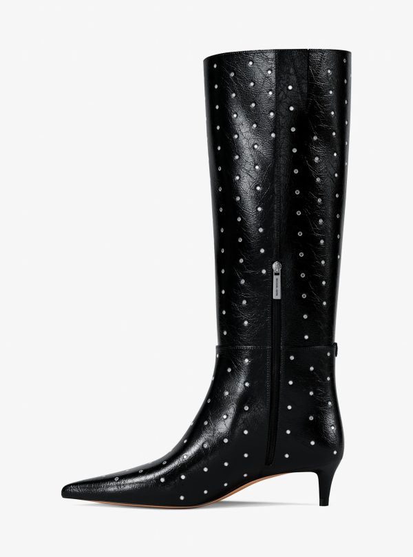 Michael Kors Nalia Studded Kitten Heel Boot - Preorder