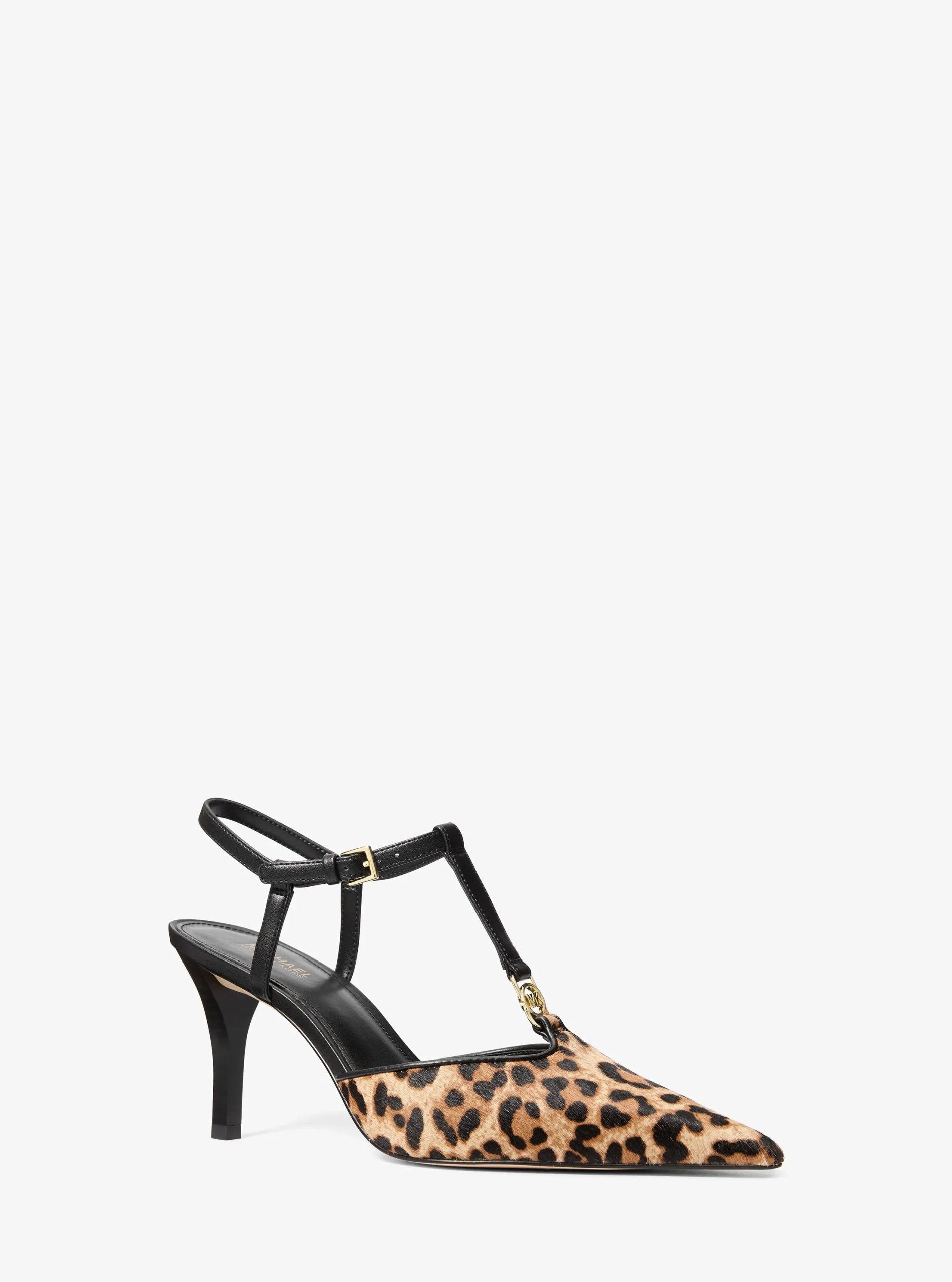 Michael Kors Nalia Leopard Print Calf Hair T-Strap Pump - Preorder