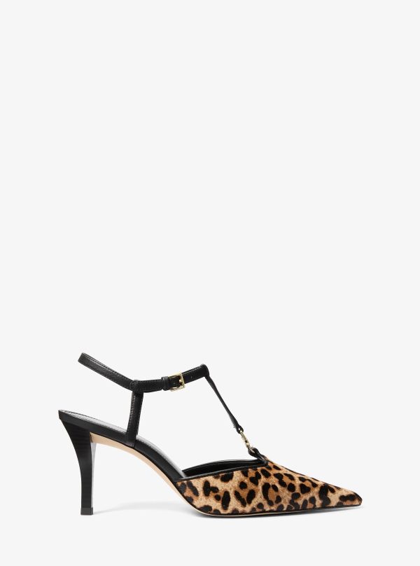 Michael Kors Nalia Leopard Print Calf Hair T-Strap Pump - Preorder