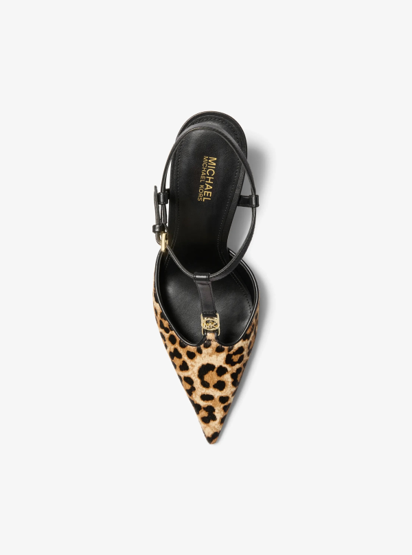 Michael Kors Nalia Leopard Print Calf Hair T-Strap Pump - Preorder