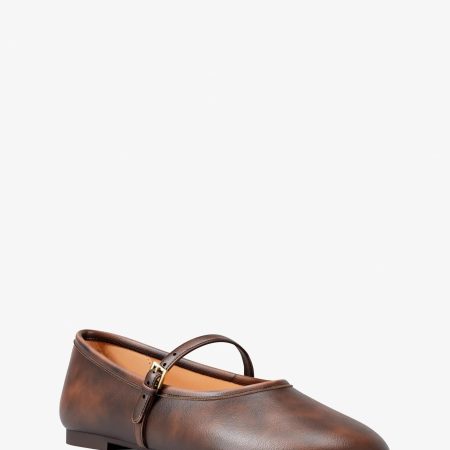 Michael Kors Phoebe Burnished Ballet Flat - Preorder — Chocolate
