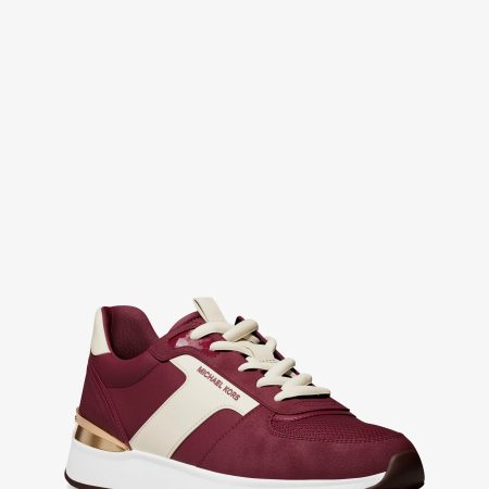 Michael Kors Remy Mixed-Media Trainer - Preorder — Maroon