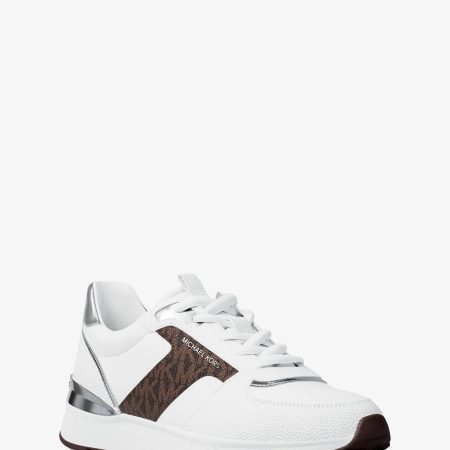 Michael Kors Remy Mixed-Media Trainer - Preorder — Op Wht Brown