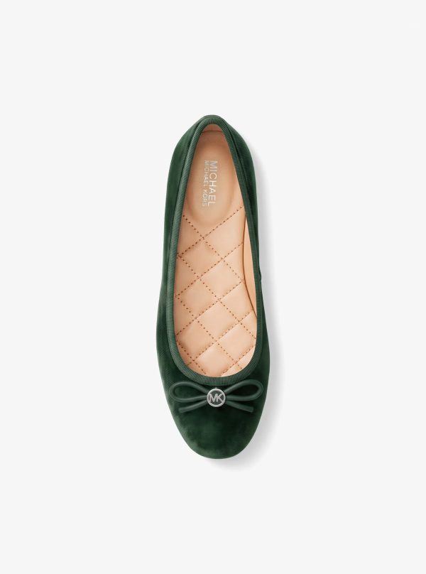 Michael Kors Savannah Logo Debossed Velvet Ballet Flat - Preorder