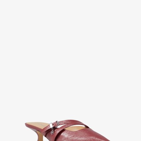 Michael Kors Yvette Crackled Kitten Mule - Preorder — Maroon