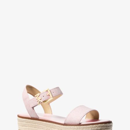 Michael Kors Richie Signature Logo Platform Espadrille Sandal - Preorder — Powder Blush