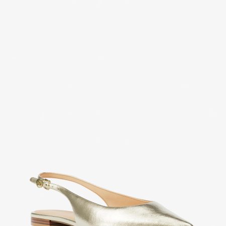 Michael Kors Amali Metallic Slingback Flat - Preorder — Pale Gold