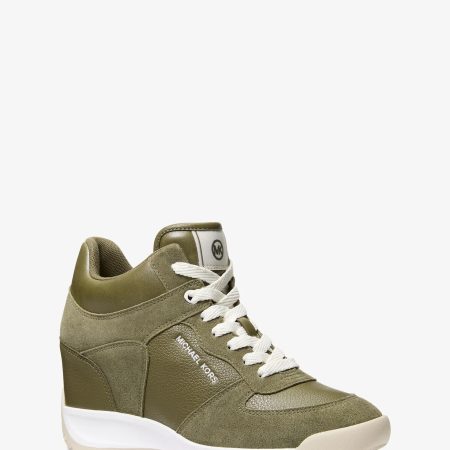 Michael Kors Caden Wedge Trainer - Preorder — Olive
