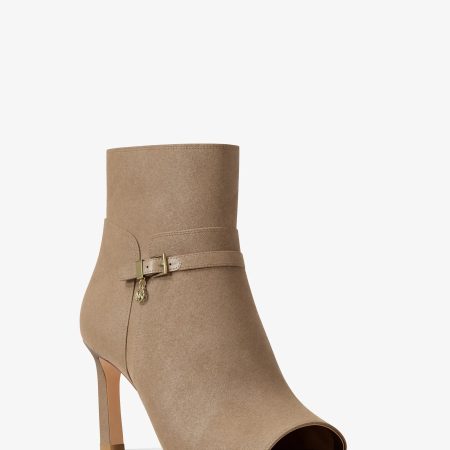 Michael Kors Yvette Microsuede Open-Toe Boot - Preorder — Camel