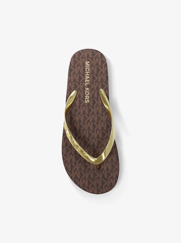 Michael Kors Signature Logo Flip Flops - Preorder