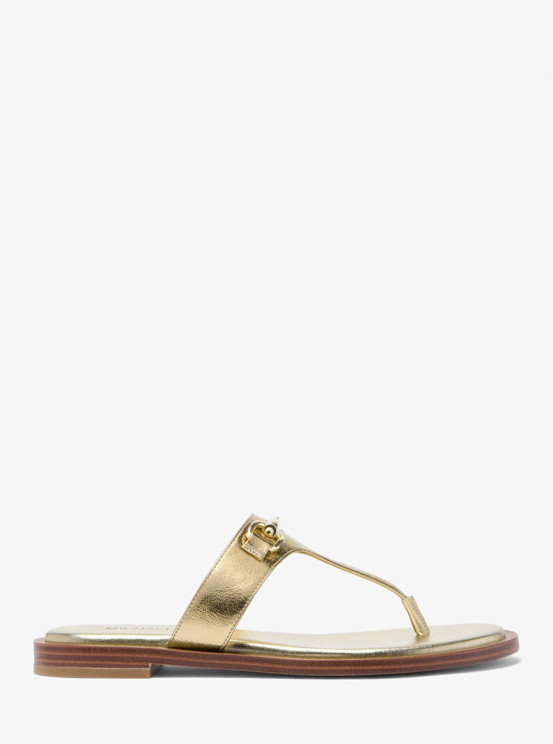 Michael Kors Carson Crackled Metallic Leather Sandal - Preorder