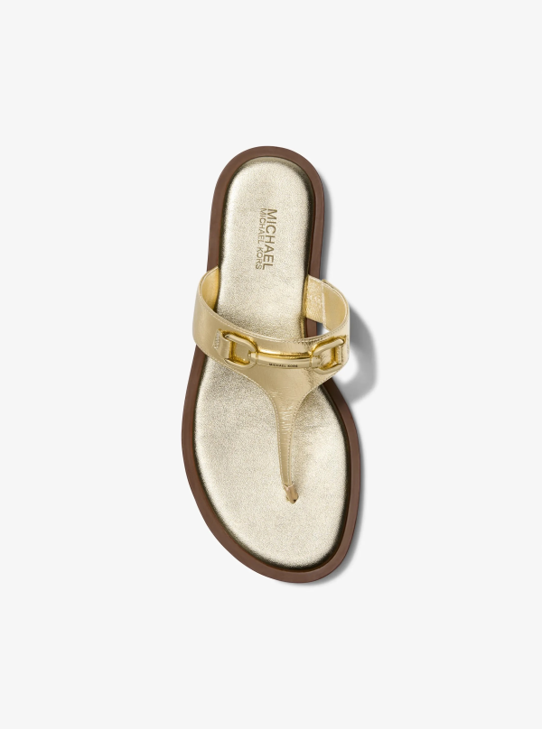 Michael Kors Carson Crackled Metallic Leather Sandal - Preorder