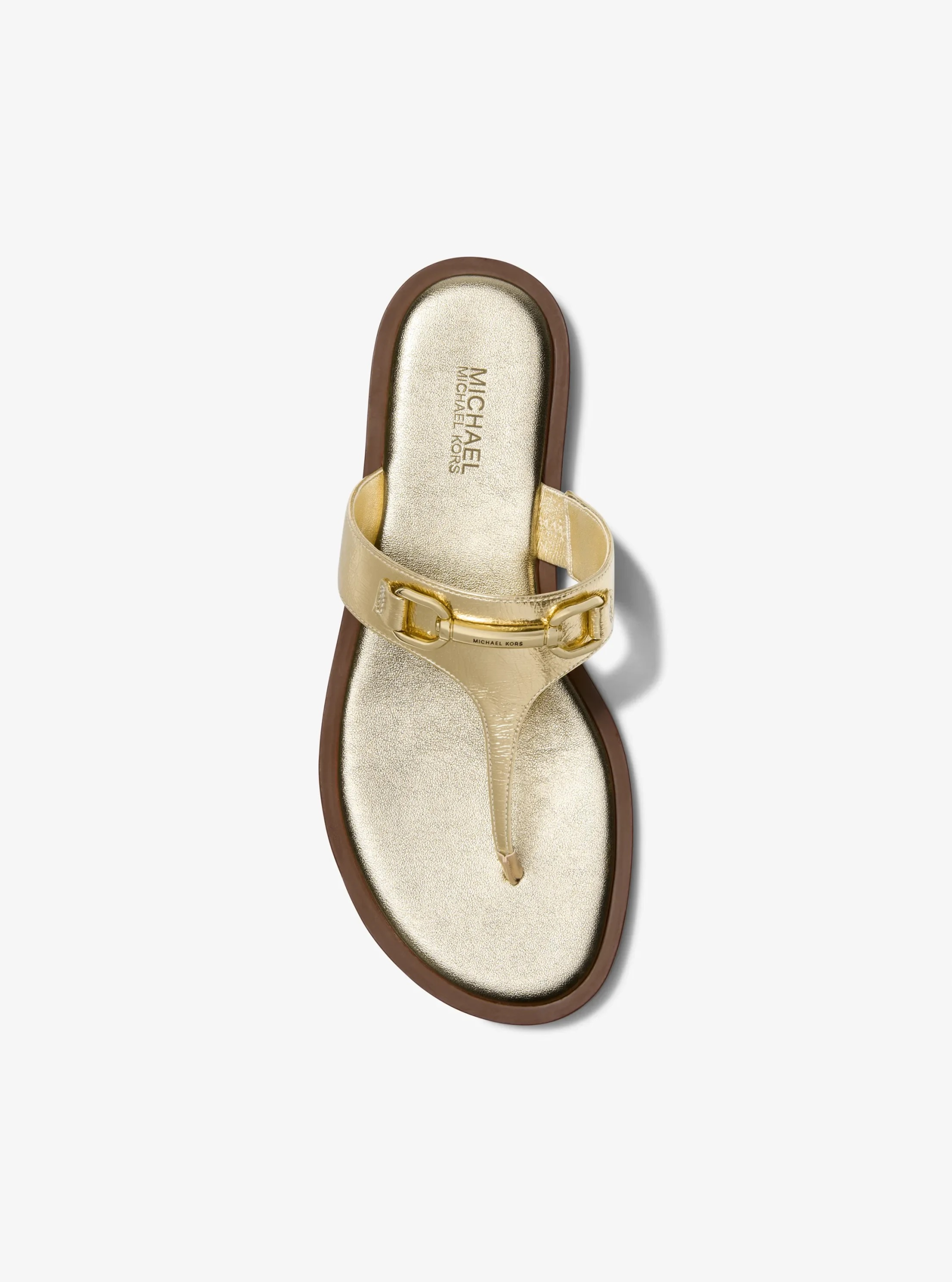 Michael Kors Carson Crackled Metallic Leather Sandal - Preorder