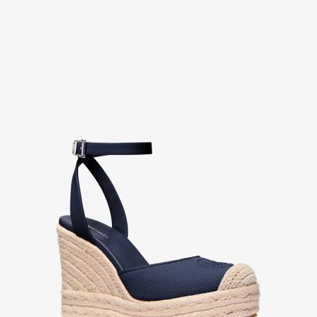 Michael Kors Larissa Cotton Canvas Espadrille Wedge - Preorder — Navy