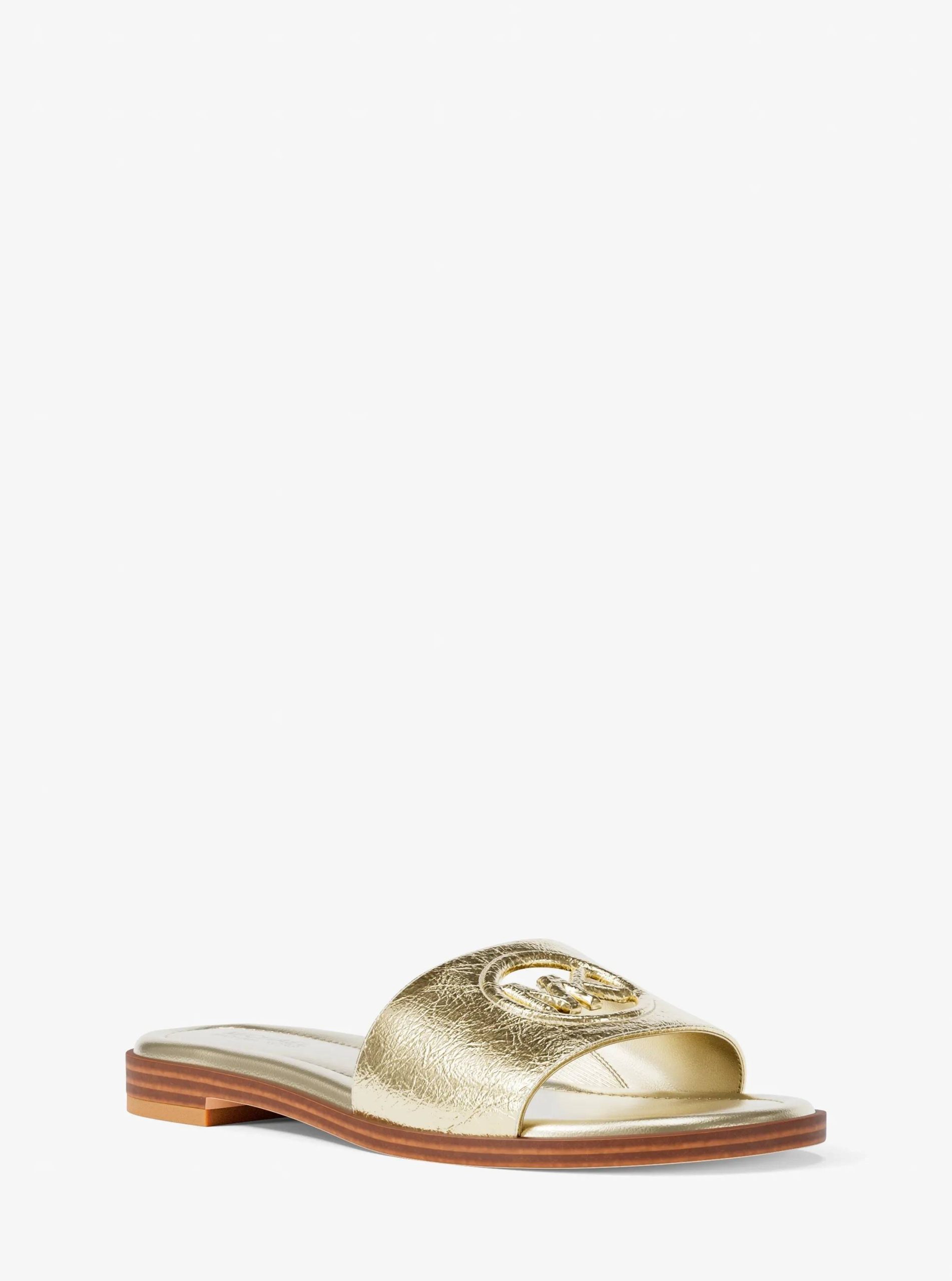 Michael Kors Carissa Crackled Metallic Slide Sandal - Preorder
