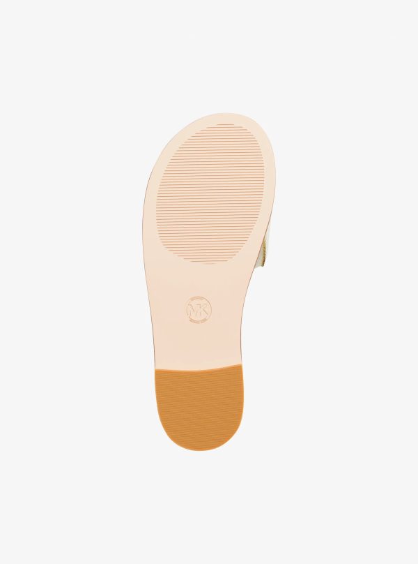 Michael Kors Carissa Crackled Metallic Slide Sandal - Preorder