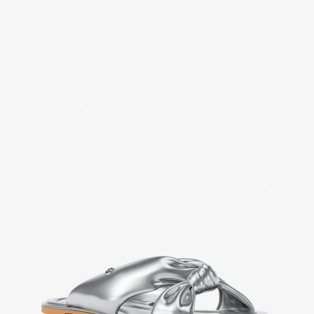 Michael Kors Elena Metallic Slide Sandal - Preorder — Silver