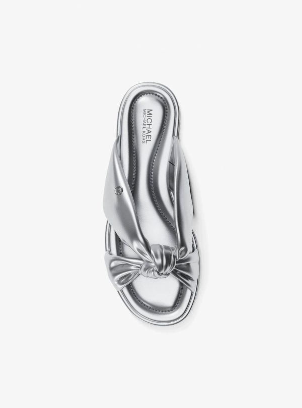 Michael Kors Elena Metallic Slide Sandal - Preorder