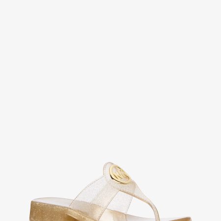 Michael Kors Hannah Glitter Jelly Thong Sandal - Preorder — Pale Gold