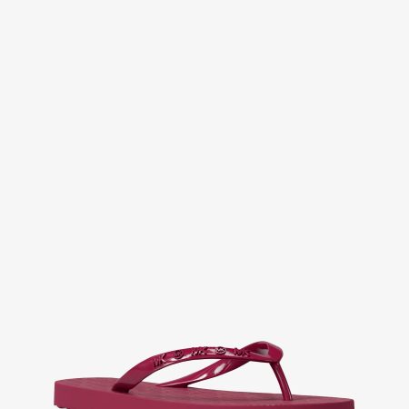 Michael Kors Signature Logo Flip Flops - Preorder — Dk Raspberry