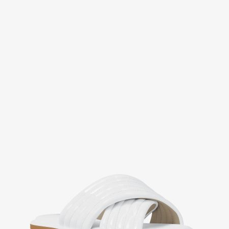 Michael Kors Portia Patent Slide Sandal - Preorder — Optic White