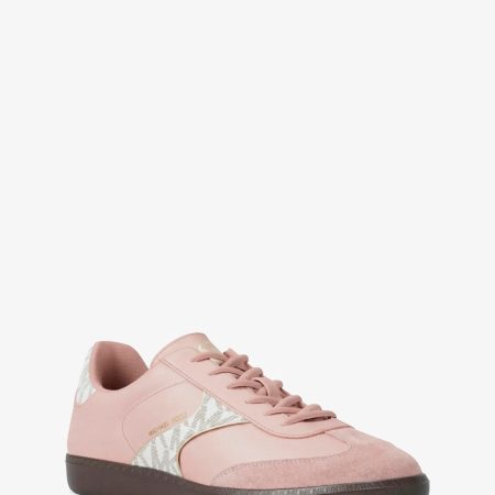 Michael Kors Sammy Mixed-Media Sneaker - Preorder — Powder Blush