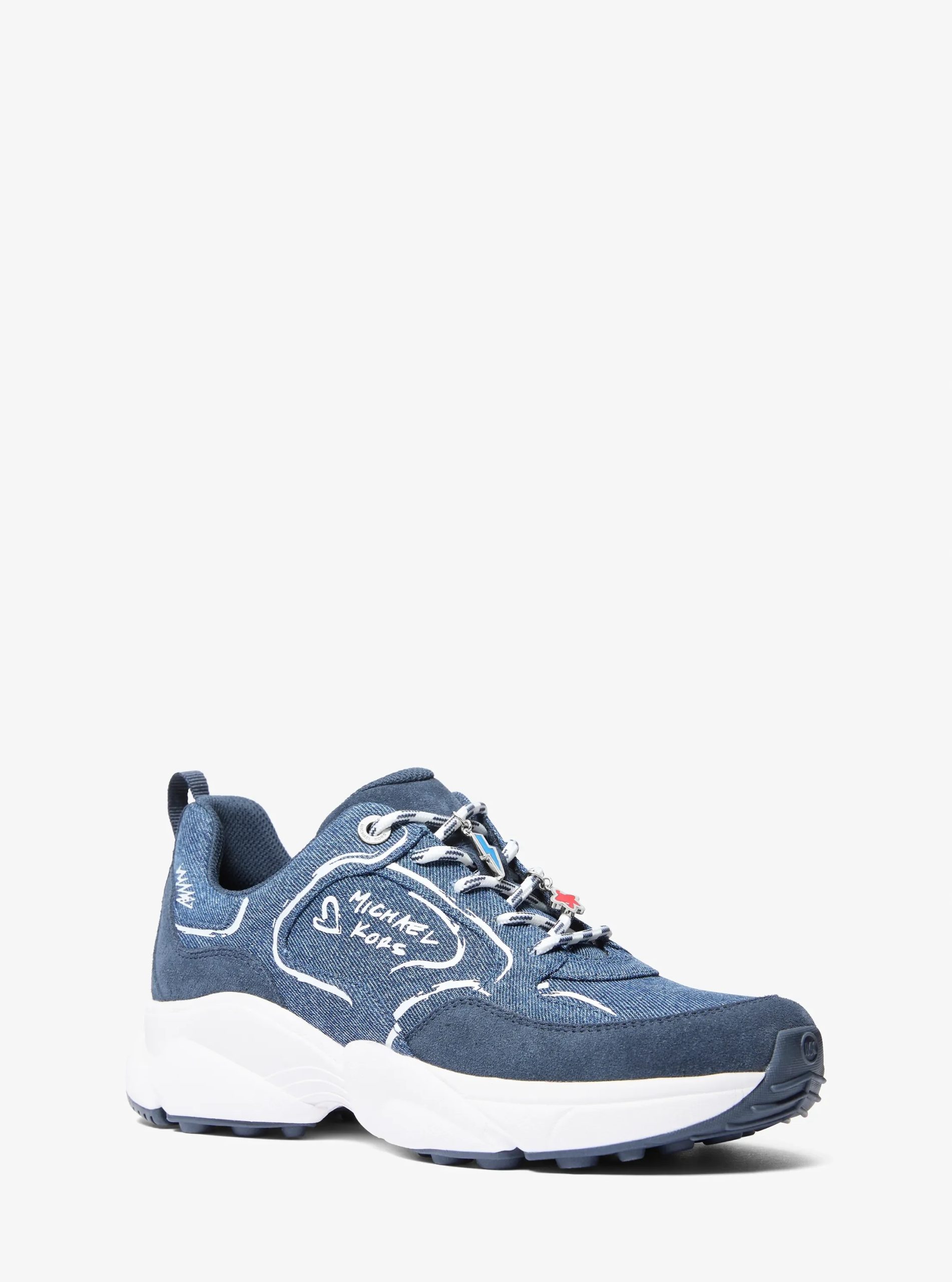 Michael Kors Jett Embellished Denim Trainer - Preorder
