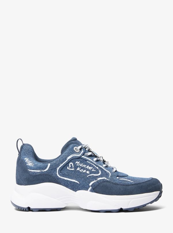 Michael Kors Jett Embellished Denim Trainer - Preorder