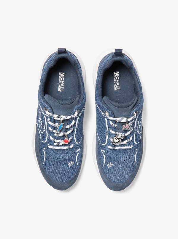 Michael Kors Jett Embellished Denim Trainer - Preorder